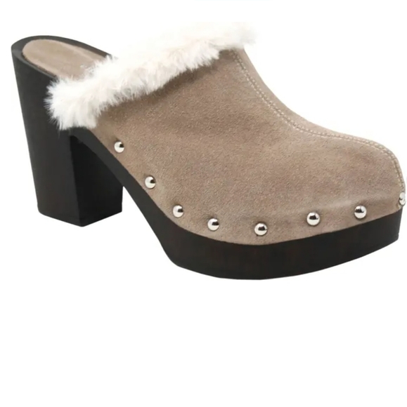 NIB CHARLES DAVID Limited Faux Fur Clogs - Picture 5 of 5